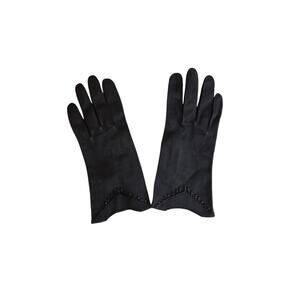 Vintage Black Gloves Womens Beaded